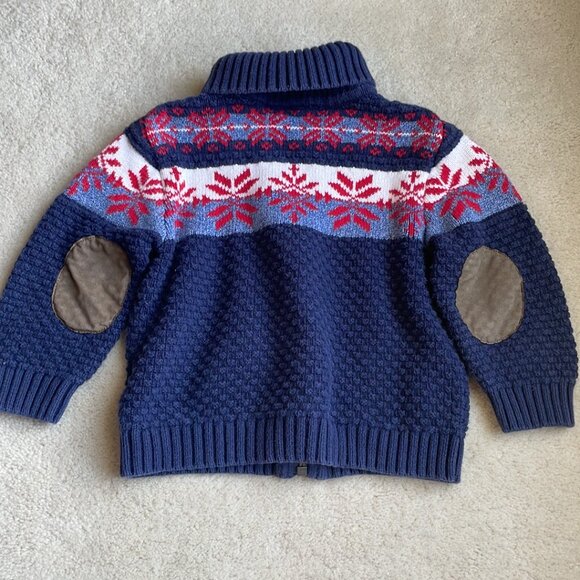 Hanna Andersson North Star Snowflake Fair Isle Zip Cardigan Sweater 18-24 months - Picture 3 of 11